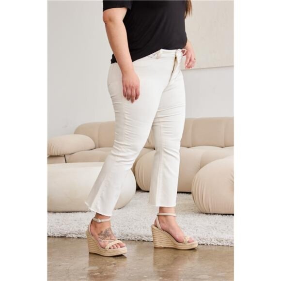 RFM Mini Mia Full Size Tummy Control High Waist Raw Hem Jeans - Picture 12 of 16